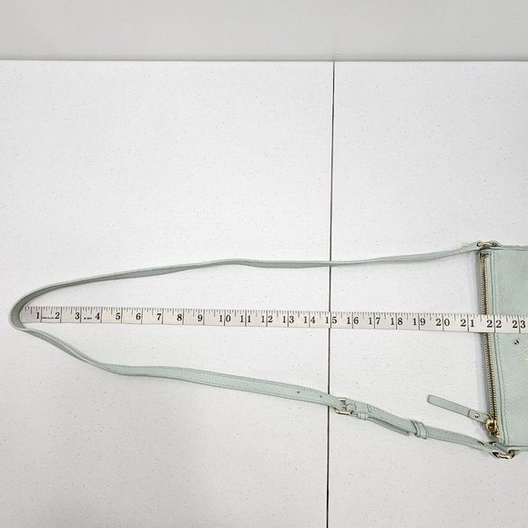 Kate Spade New York Light Blue Mint Green Pebbled Leather Crossbody Bag Purse - Picture 15 of 16